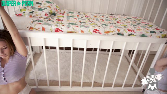 Redhead and Blonde Bound, Obeying in Crib - FRDiapergirls