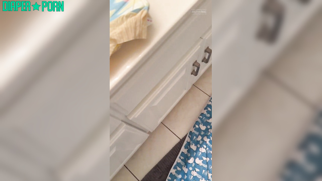Dirty diaper change at party with hard stroking - MsMinaDiaperTales