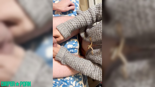 Stroking dick as full diaper leaks, chatting dirty - MsMinaDiaperTales
