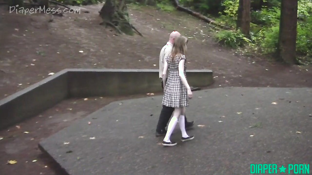 DiaperMess - Nat Tiptoes In Long Socks With Daddy For Diapered Regression Romp