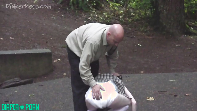 DiaperMess - Nat Tiptoes In Long Socks With Daddy For Diapered Regression Romp