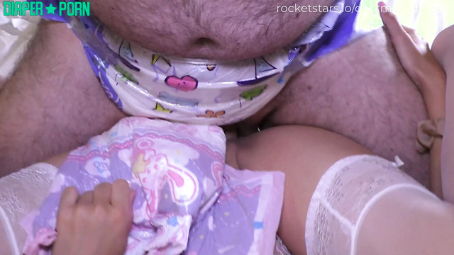 Topless ageplay with big tits riding dick hard - ABDL Porn
