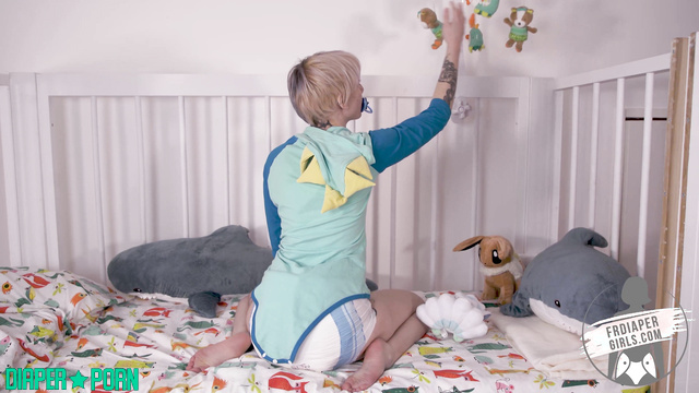 Sisters moaning with soothers and stinky diapers - FRDiapergirls