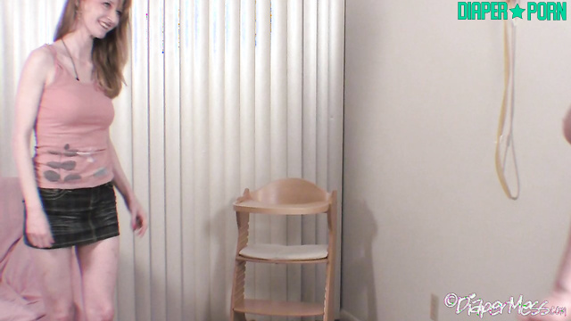 Brunette milf regressed, savoring creamy feed - DiaperMess