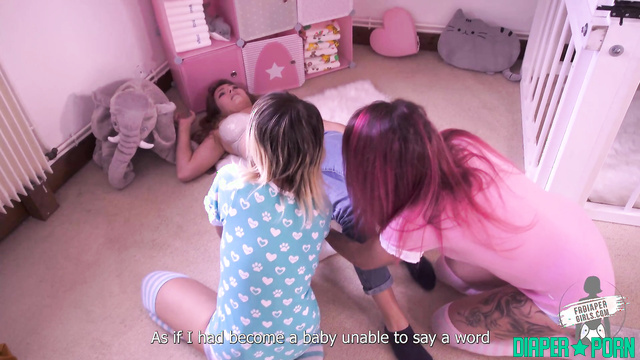 Wet and dirty talk as diaper leaks, moaning wild - FRDiapergirls