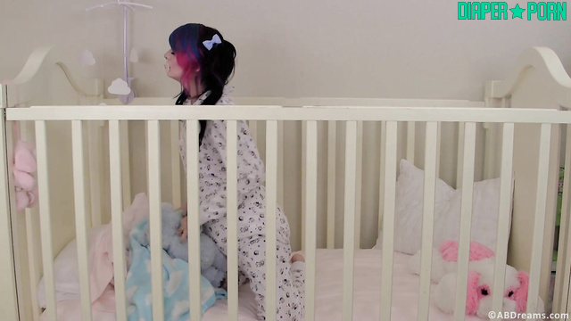 Binkie squirming topless, soother in mouth while masturbating - ABDreams