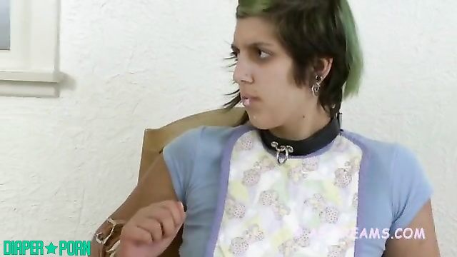 Bound tight in high chair, moaning as feathers tease - ABDreams