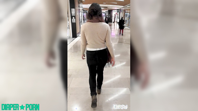 Diaper peeking under skirt as Joye flaunts it - FRDiapergirls