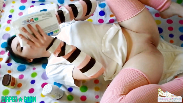 Angel talks dirty while diapered and powdered - UKDiaperGirls
