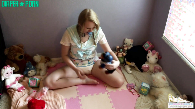 Bell's diaper change with toys, panting hard - UKDiaperGirls