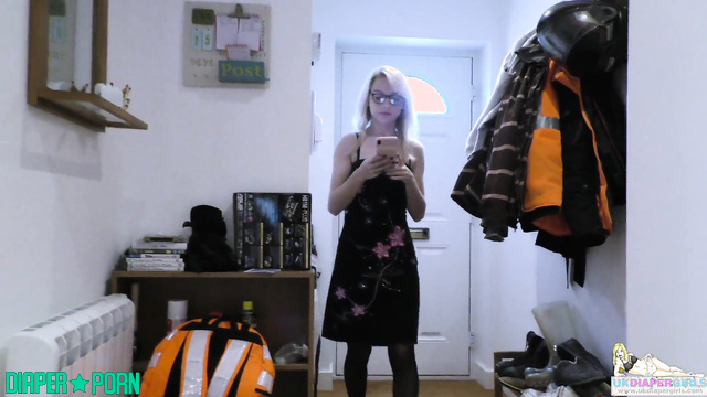 Chloe's vibrator squirming, dirty diaper soaked - UKDiaperGirls