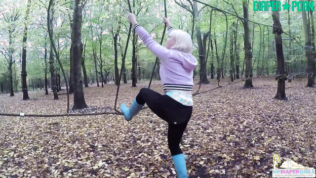 Pantyhose Tease in Forest - UKDiaperGirls