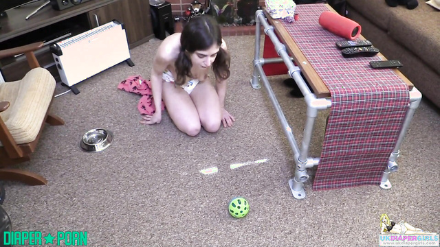 Topless and grinding, nipples hard under sagging diaper - UKDiaperGirls