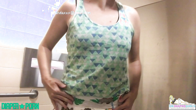 Ava moaning as fingers press into fresh diaper - UKDiaperGirls