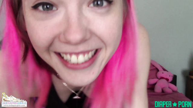 Avery's Hairy Pussy Tease with Multicolored Locks - UKDiaperGirls
