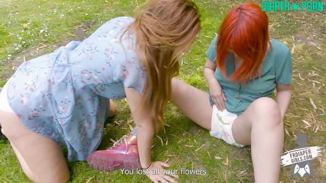 Redhead Ange's Wet Diaper Playtime - FRDiapergirls