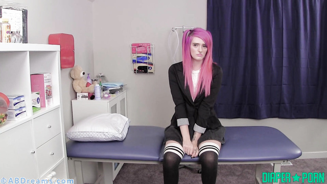 Tatted nurse Amber changes Binkie's messy diaper - ABDreams