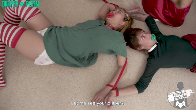 Redhead babysitter tied and messy - FRDiapergirls