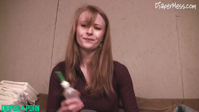 Blonde Nat gives dirty talk enema - DiaperMess