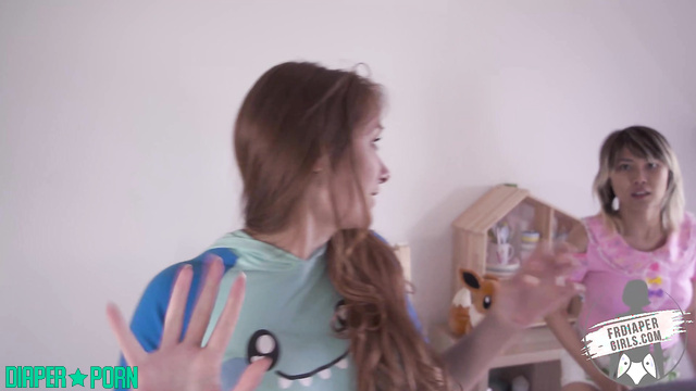 Long socks lesbian talks dirty in nursery - FRDiapergirls