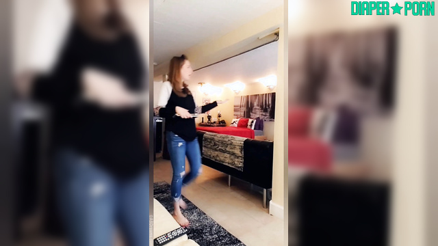 Redhead moaning dirty during diaper regression - ABDreams