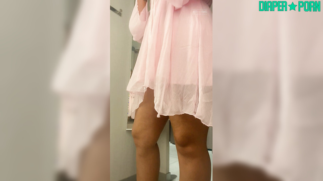 Blonde striptease with diaper bulging - PaddedkittenVuittQn