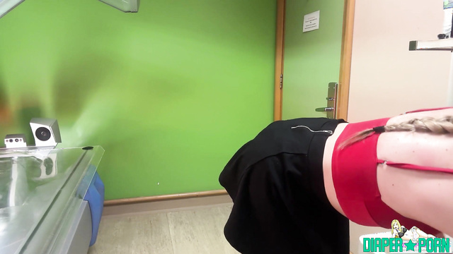 UKDiaperGirls - Tanning in the solarium while wearing a diaper casually