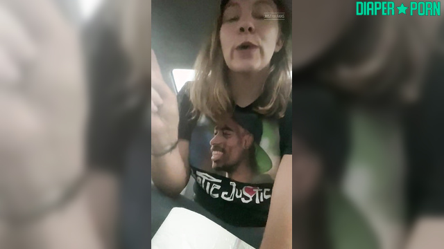 Redhead stuffing diaper tight in parked car, moaning - PaddedkittenVuittQn