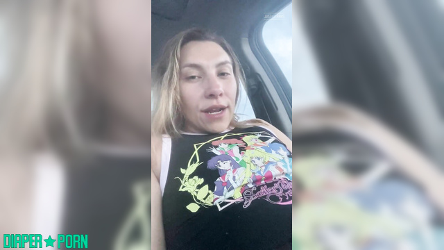 Blonde moaning loud, rubbing through thick diaper in car - PaddedkittenVuittQn
