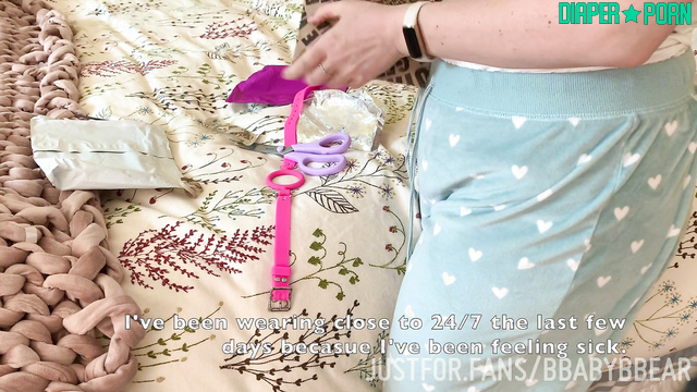 Brunette crawling, teasing in tight pampers - bbabybbear