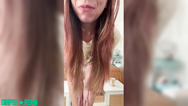 LolaAndThenSome - Proudly showing off her new diaper, enjoying the soft feel