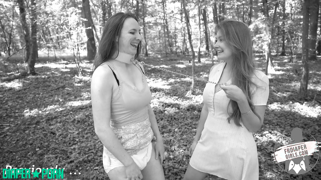 Redhead, blonde, brunette tease outdoors in pampers - FRDiapergirls