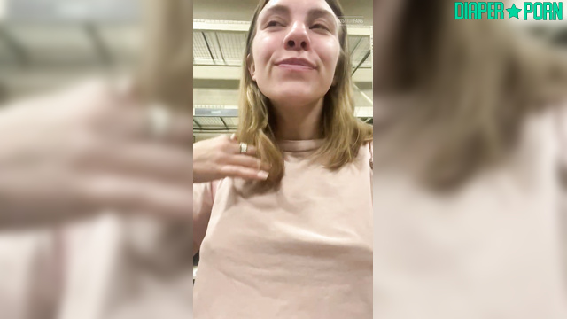 Blonde in store, nervous with noisy diaper rubbing thighs - PaddedkittenVuittQn