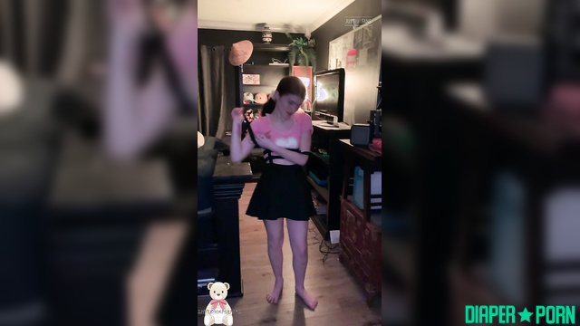 Brunette Blowing Hard in Thick Diaper - LittleDiaperIdol