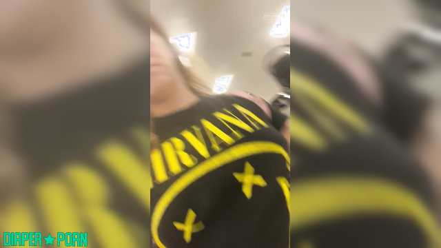 PaddedkittenVuittQn - Walking through the shop, confidently wearing a discreet nappy