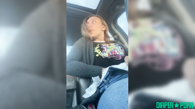 Blonde grinding on toy under pampers, moaning inside car – PaddedkittenVuittQn