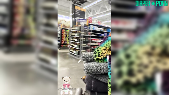 LittleDiaperIdol - Walking through the toy store wearing her comfy pampers proudly