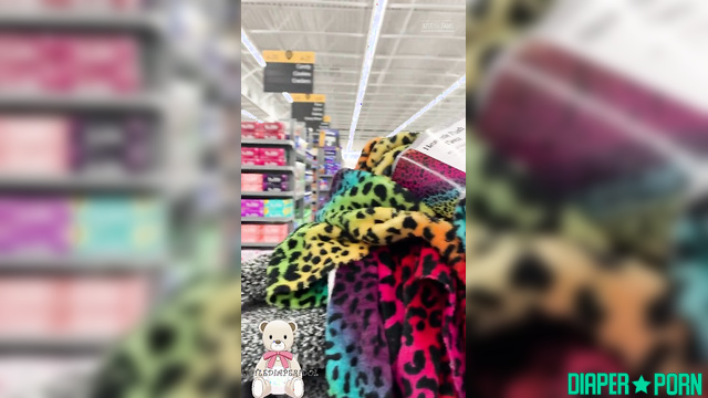 LittleDiaperIdol - Walking through the toy store wearing her comfy pampers proudly