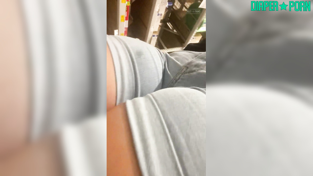 Blonde strutting in soggy nappy under shorts - PaddedkittenVuittQn