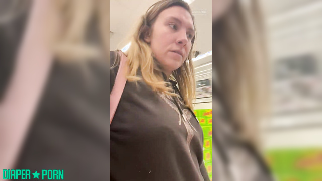Blonde struts store aisles in wet nappy - PaddedkittenVuittQn
