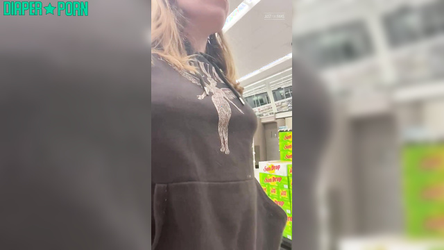 Blonde struts store aisles in wet nappy - PaddedkittenVuittQn