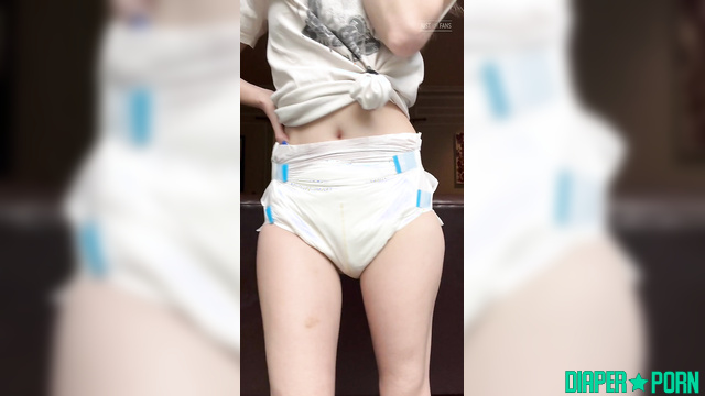 Blonde teasing with pampers crinkling loud - LolaAndThenSome