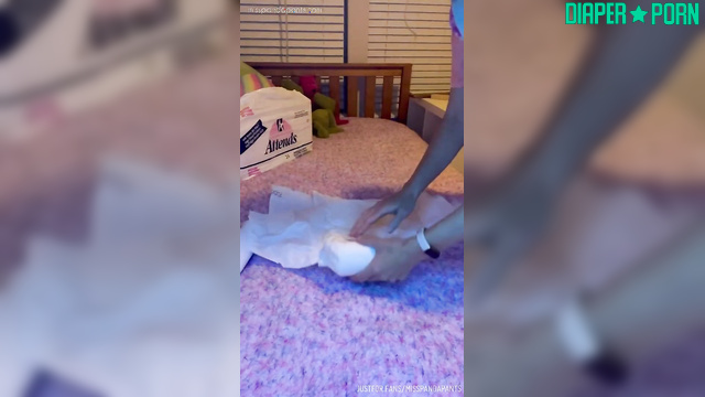 Brunette rubbing shaved pussy in snug diaper - Misspandapants