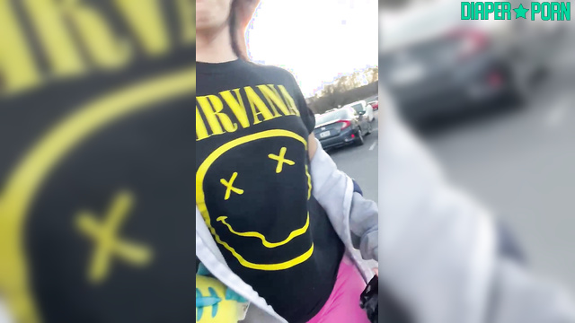 PaddedkittenVuittQn - Taking a quiet afternoon walk outside in her snug hidden diaper