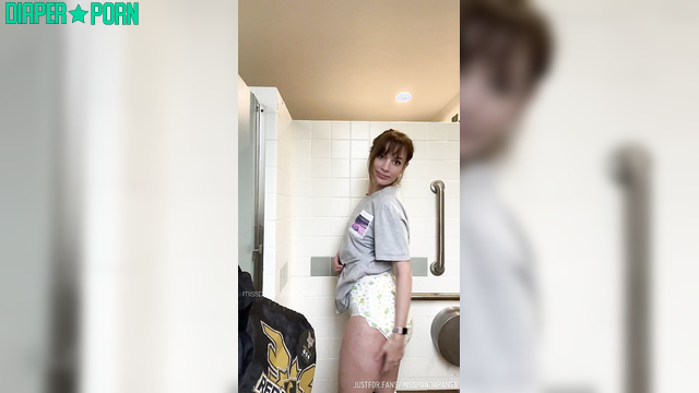 Brunette solo with dirty diaper play - Misspandapants
