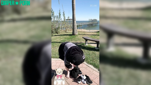 LittleDiaperIdol - Spending time outdoors while snugly padded in thick diaper