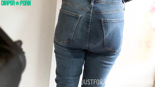 Jeans hiding messy pampers surprise - bbabybbear