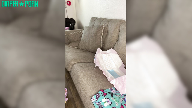 Brunette Solo, Nipple Pierced with Diaper Tease - LittleKikiCali