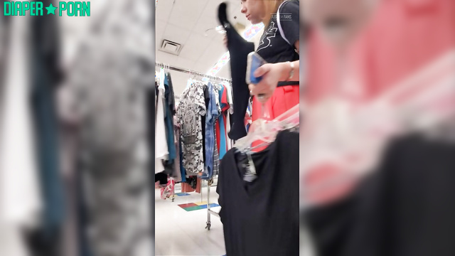BabyFluffyBunny - Walking around the store in a diaper, shopping with confidence
