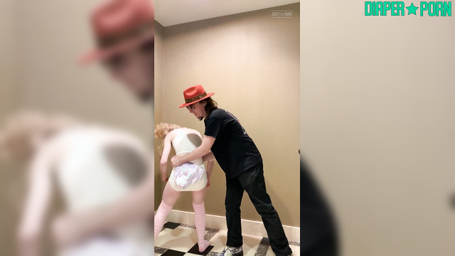 Daddy's harsh spanking on messy diapered ass - LittleDiaperIdol